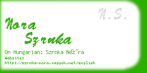 nora szrnka business card